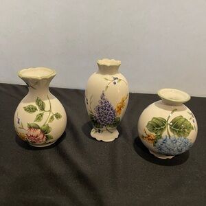 Vintage Set of 3 Princess House Garden Vases